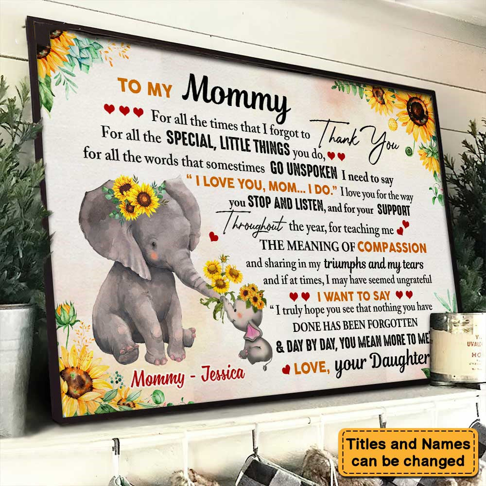Personalized To My Mom I Love You Poster