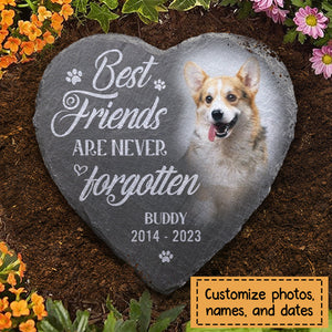 Custom Photo Best Friends Are Never Forgotten - Memorial Personalized Custom Memorial Stone - Sympathy Gift, Gift For Pet Owners, Pet Lovers