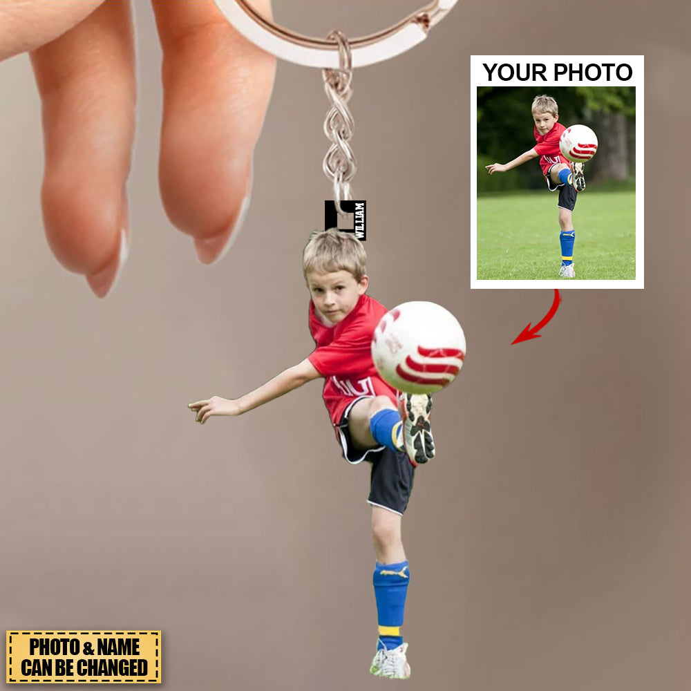 Personalized Football/Soccer Player/Lover Acrylic Keychain - Gift For Football/Soccer Lovers- Custom Your Photo
