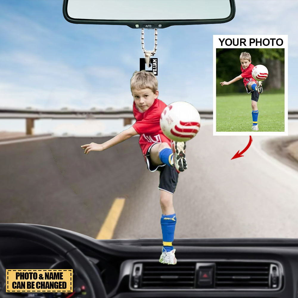 Personalized Acrylic Car Hanging Ornament - Gift For Football/Soccer Lovers- Custom Your Photo