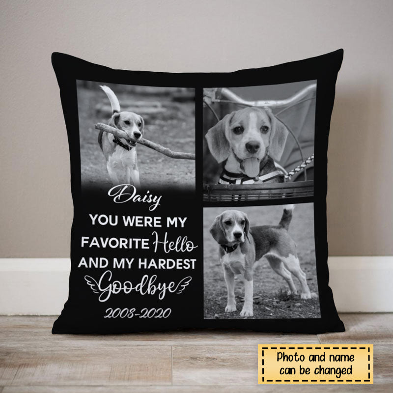 No Longer By My Side But Forever In My Heart, Personalized Pillows, Custom Gift for Dog Lovers