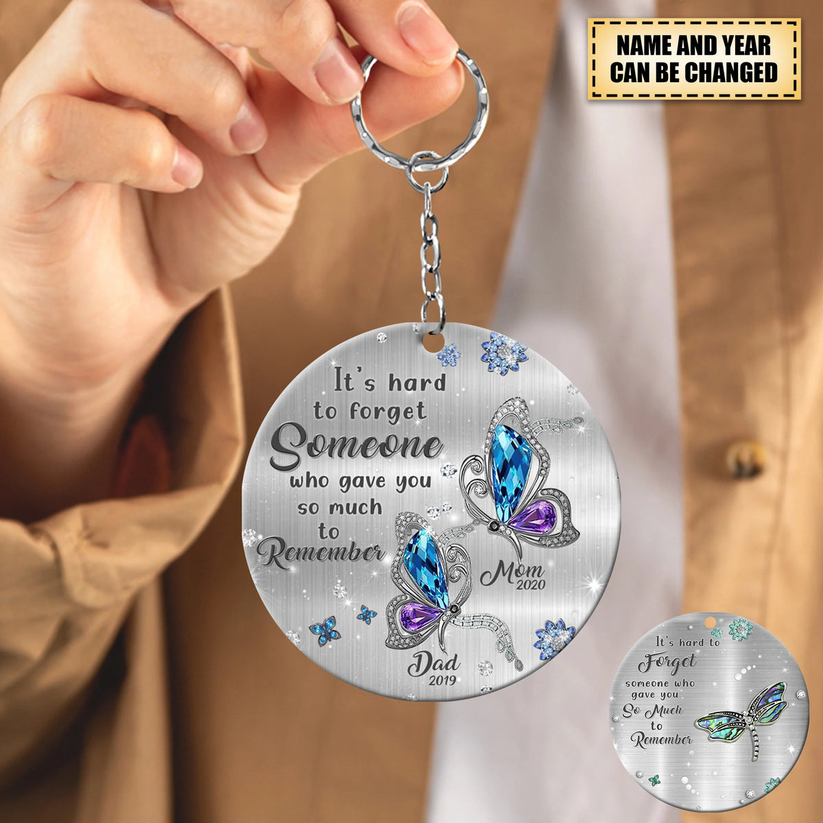 Hard To Forget Someone, Remember Personalized Circle Acrylic Keychain