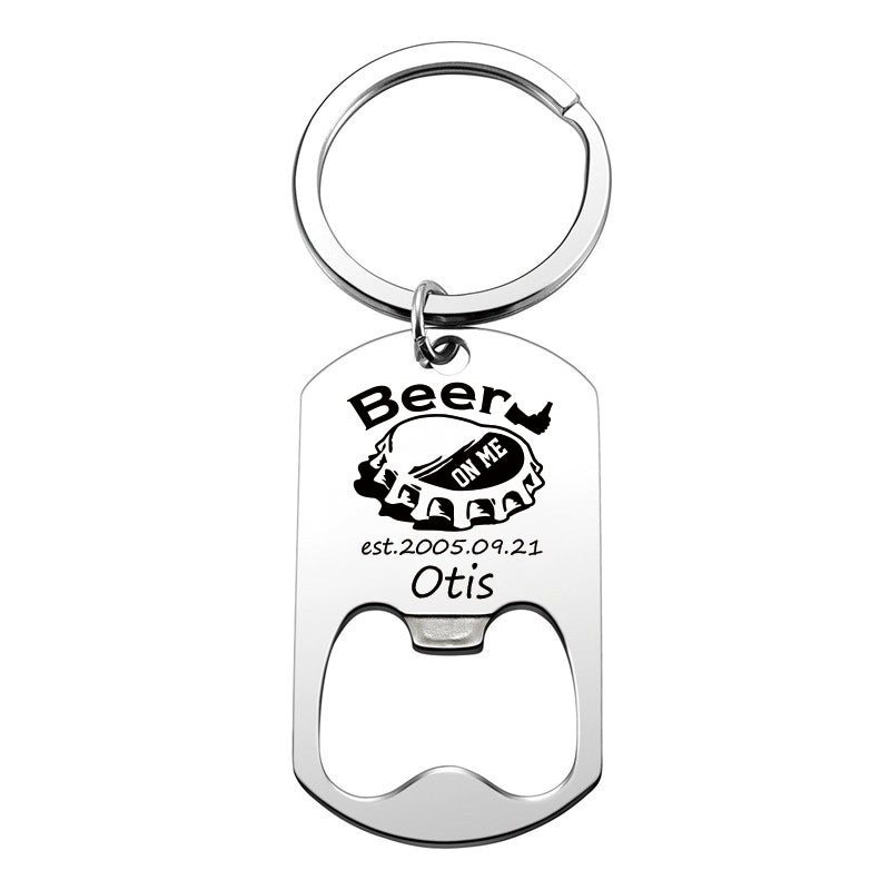 Custom Bottle Opener Keychain, Beer Dad , Personalized Gift