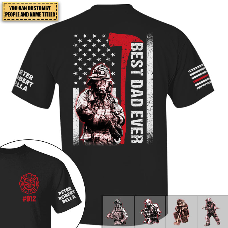 Best Firefighter Dad Ever Personalized Shirt