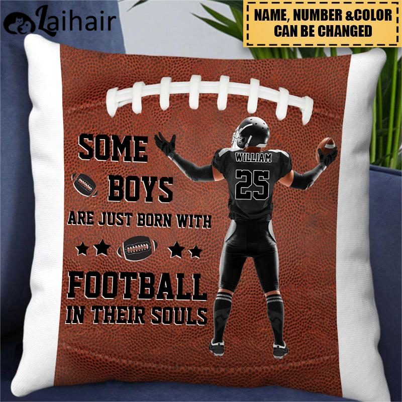 Some Boys Are Just Born with Football Personalized Pillowcase