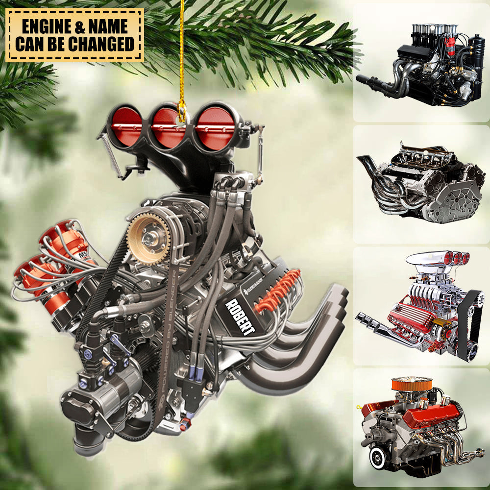 Drag Racing Hot Rod V8 Engine, Custom Drag Racing Ornament, Christmas ...