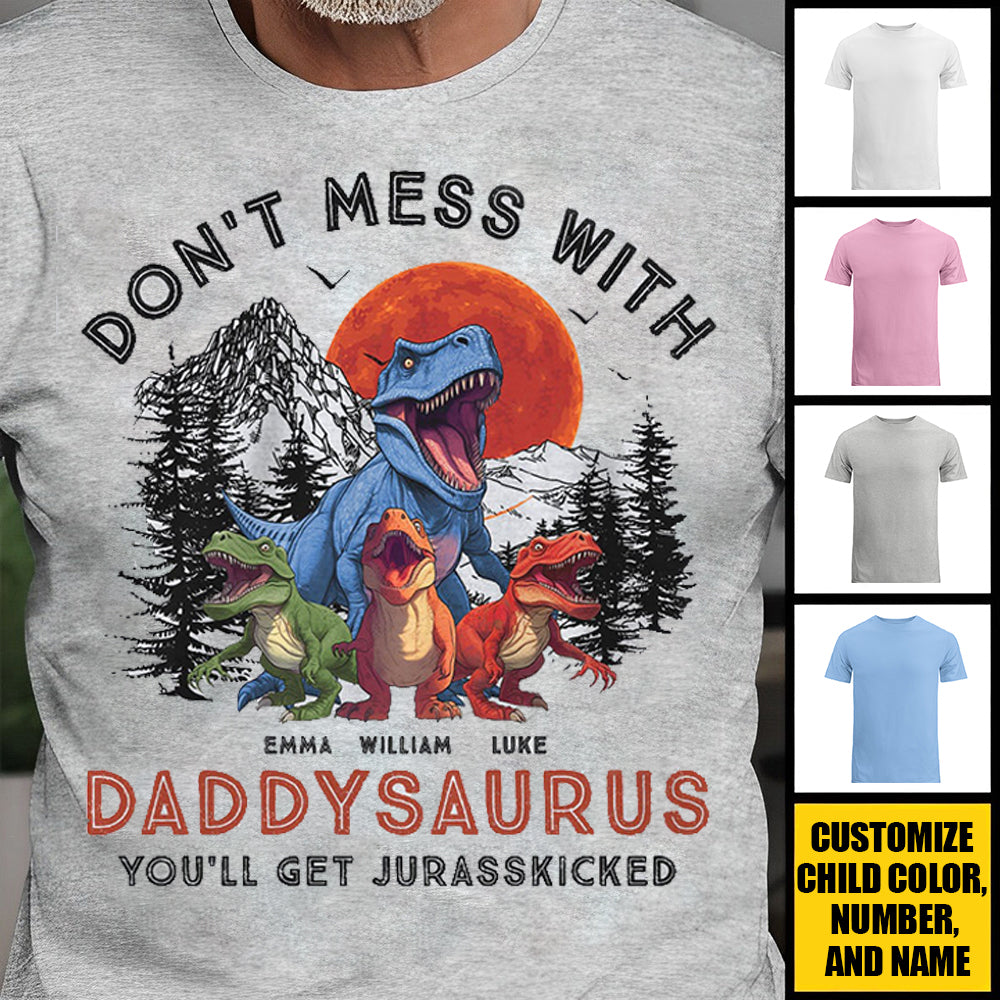 Daddysaurus Daddy Dinosaur T-Rex - Personalized Shirt