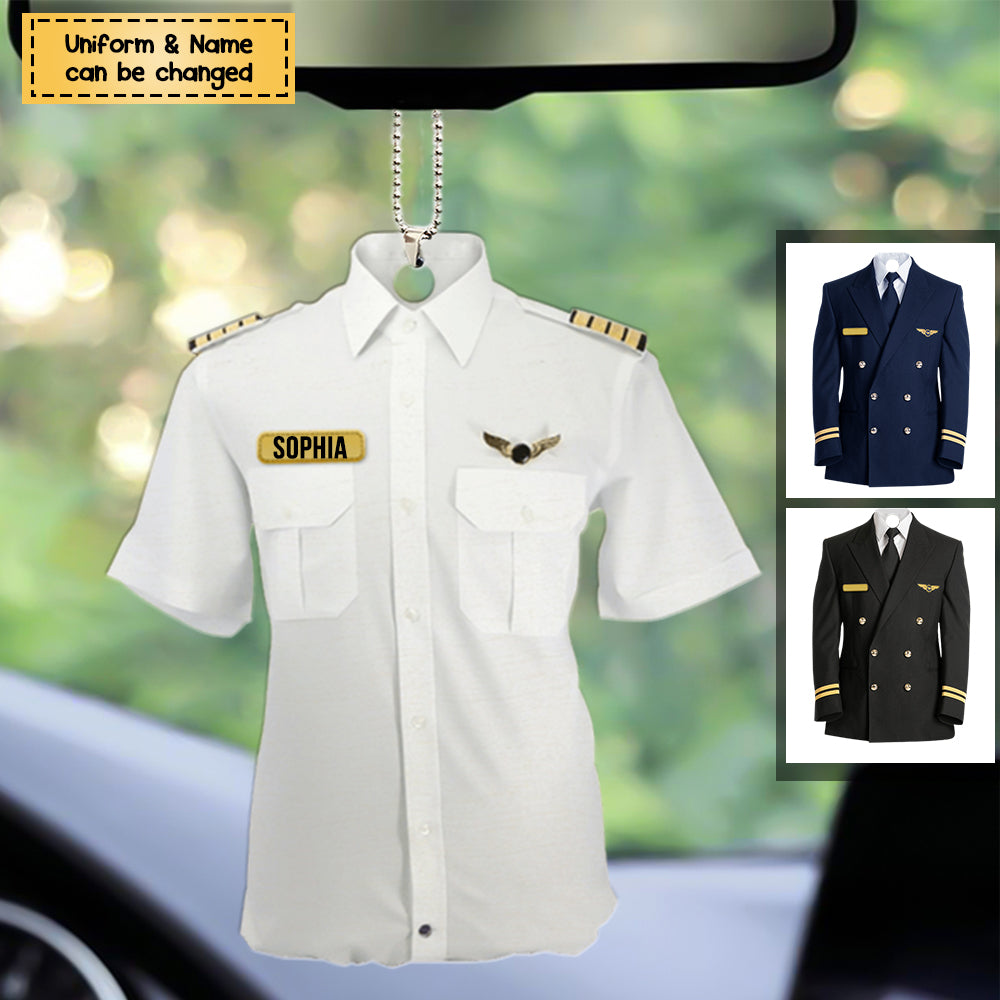 Personalized Pilot Uniform Acrylic Christmas/ Car Hanging Ornament