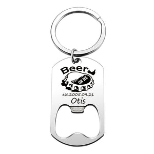 Custom Bottle Opener Keychain, Beer Dad , Personalized Gift
