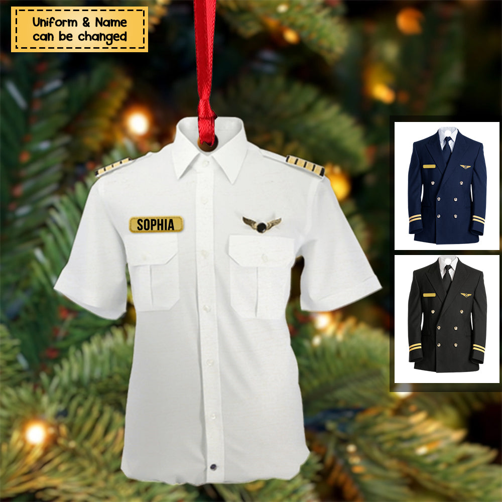 Personalized Pilot Uniform Acrylic Christmas/ Car Hanging Ornament