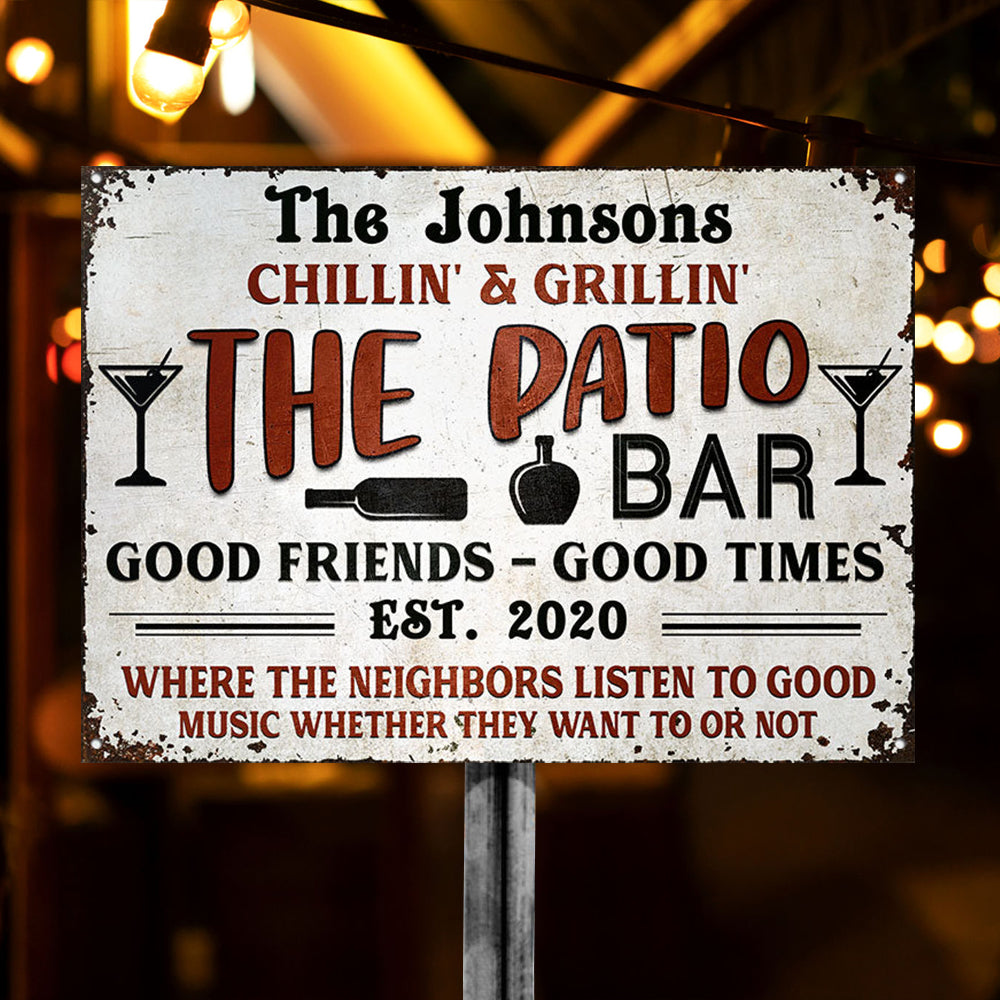 Personalized Deck Grilling Red Listen To The Good Music Custom Classic Metal Signs