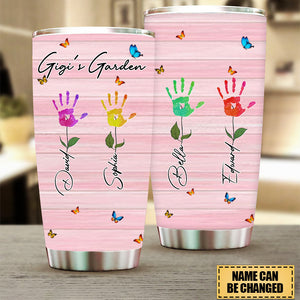 Grandma's Garden Hand Prints Flower Personalized Tumbler