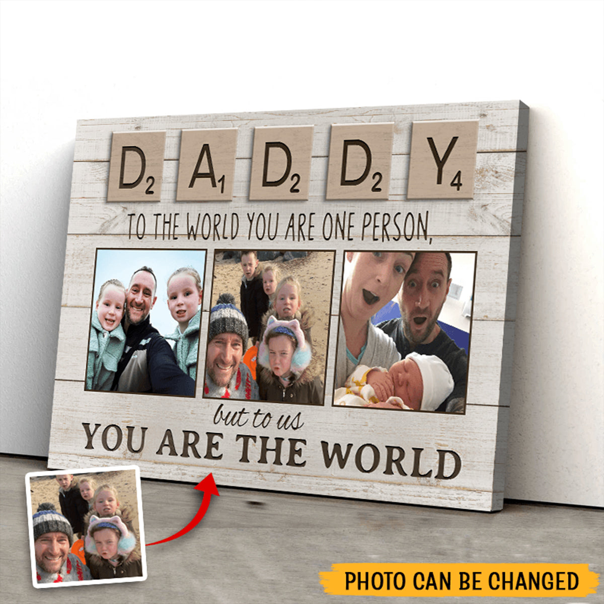 Daddy To Us/Me You Are The World - Personalized Poster - Dad Gift