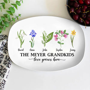 Love Grows Here, Personalized Resin Plate, Gift For Grandma