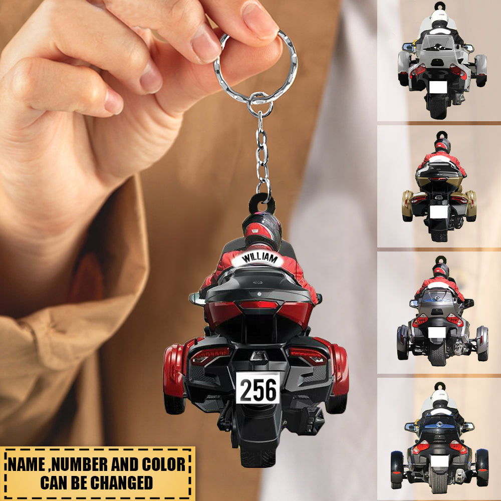 Personalized Biker Spyder Motorcycle Keychain