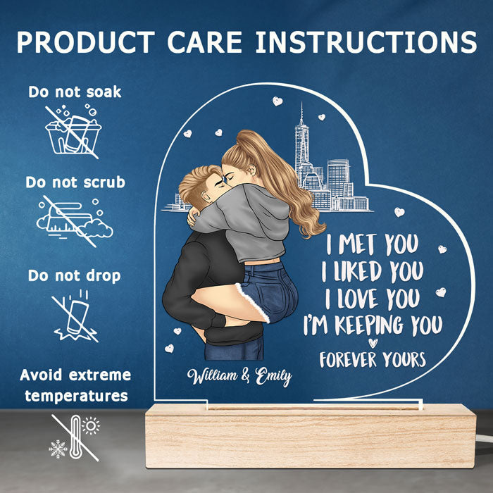 I Love You I'm Keeping You - Couple Personalized Custom Heart Shaped Led Night Light - Gift For Husband Wife, Anniversary