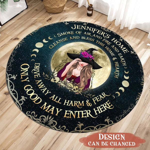 Custom Personalized Witch Round Rug - Gift Idea For Halloween/ Wicca D ...
