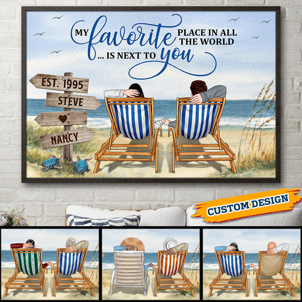 Next To You Is One Of My Favorite Places To Be - Couple On The Beach Poster