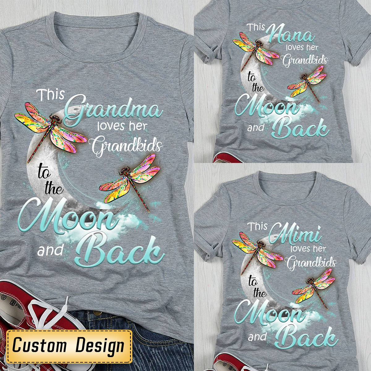 This Grandama Loves Her Grandkids To The Moon And Back Classic T-Shirt