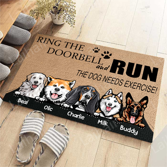 Dog online doorbell mat