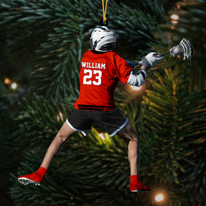 Personalized Lacrosse Players Christmas Ornament, Gift for Lacrosse Lovers