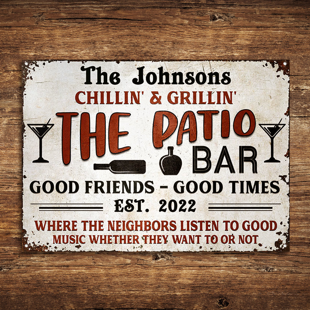 Personalized Deck Grilling Red Listen To The Good Music Custom Classic Metal Signs