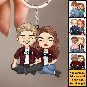 Personalized Couple Acrylic Keychain- Gift For Couple, Anniversary, Engagement, Wedding, Marriage Gift