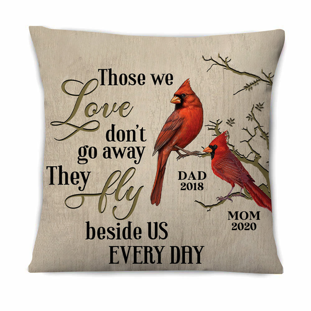 Cardinal Memorial Mom Dad Personalized Pillow