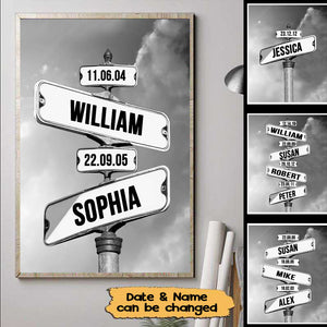 Personalized Family Canvas / Poster - Date Of Birth Of Children