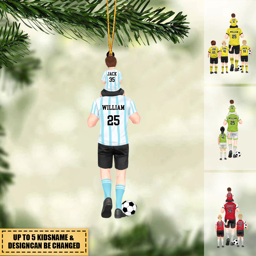 I Scored A Hat-Trick - Personalized soccer Dad & Kids Christmas Ornament