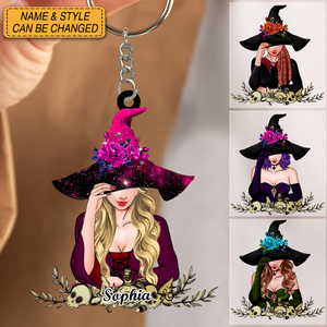 Custom Personalized Witchy Acrylic Keychain - Gift Idea For Halloween/ Wicca Decor/Pagan Decor