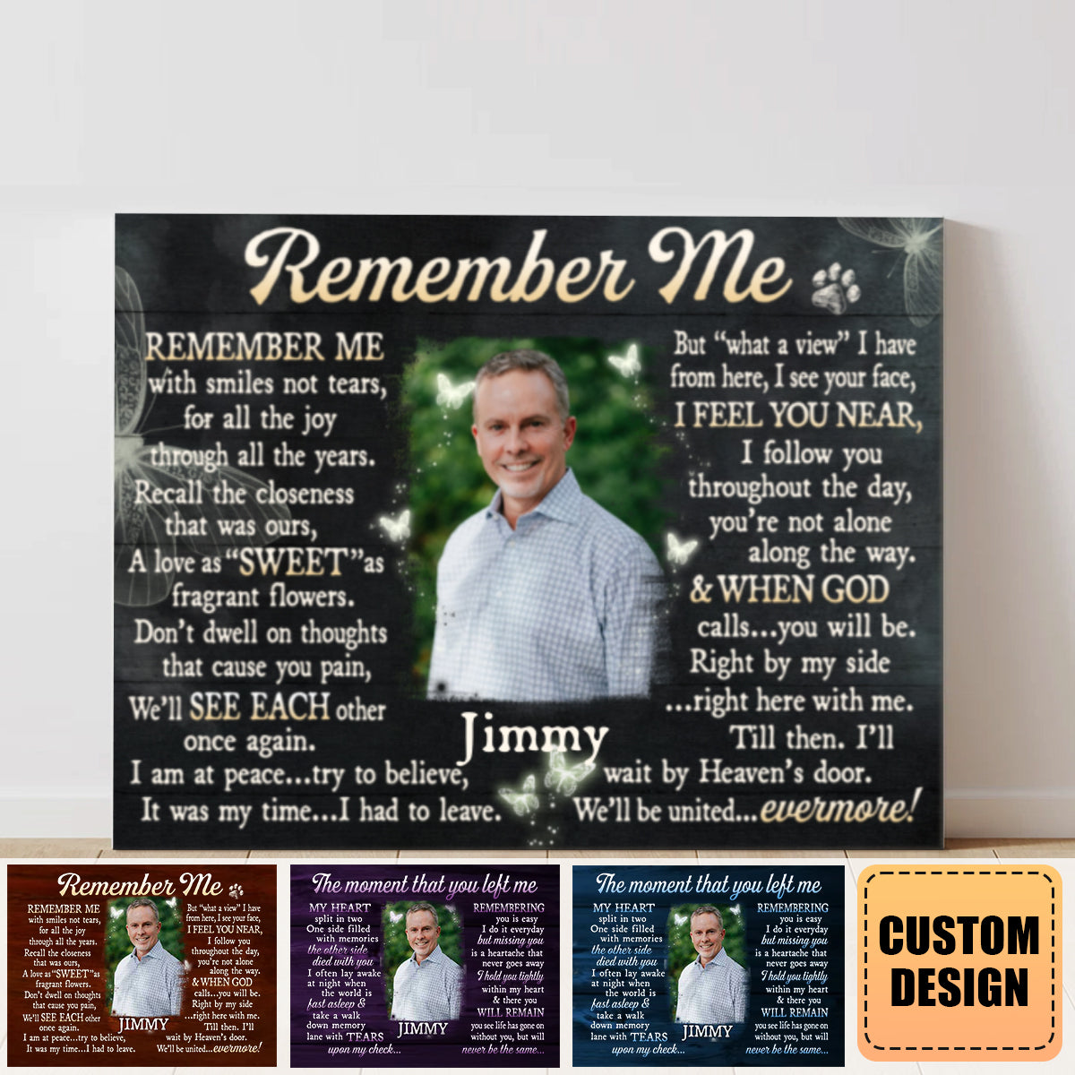 Unique Personalized Memorial Gifts, Custom Memorial Poster With Picture, In Memory of Gifts