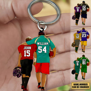 Personalized Football Acrylic Keychain with custom Name, Number,Gift For Football Player