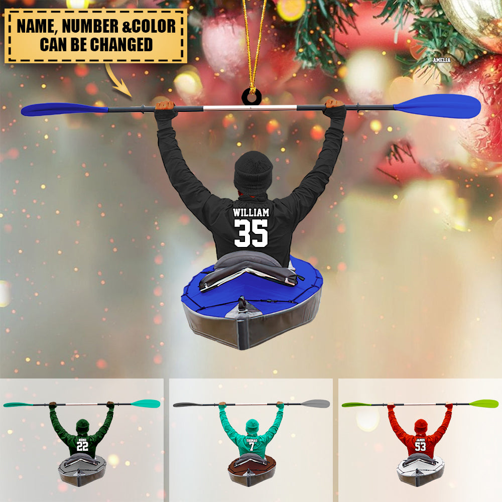 Custom Personalized Kayak Player Christmas Ornament, Gift For Kayak Lovers