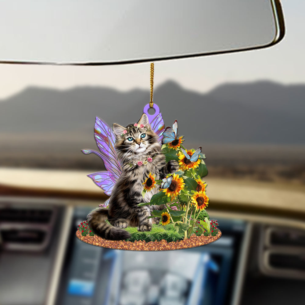 Cat sunflowers cat lovers cat moms ornament