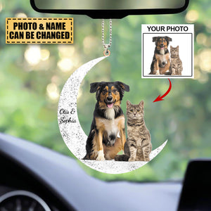 Personalized Car Hanging Ornament - Gift For Pet Lovers- I Love You To The Moon And Back
