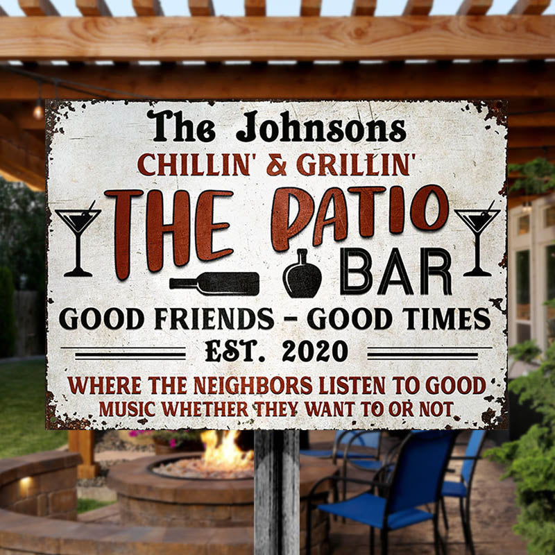 Personalized Deck Grilling Red Listen To The Good Music Custom Classic Metal Signs