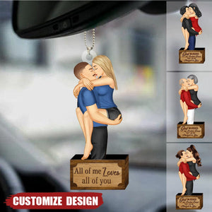 God Blessed - Romantic Personalized Couple Kissing Car Hanging Ornament - Gift For Couple