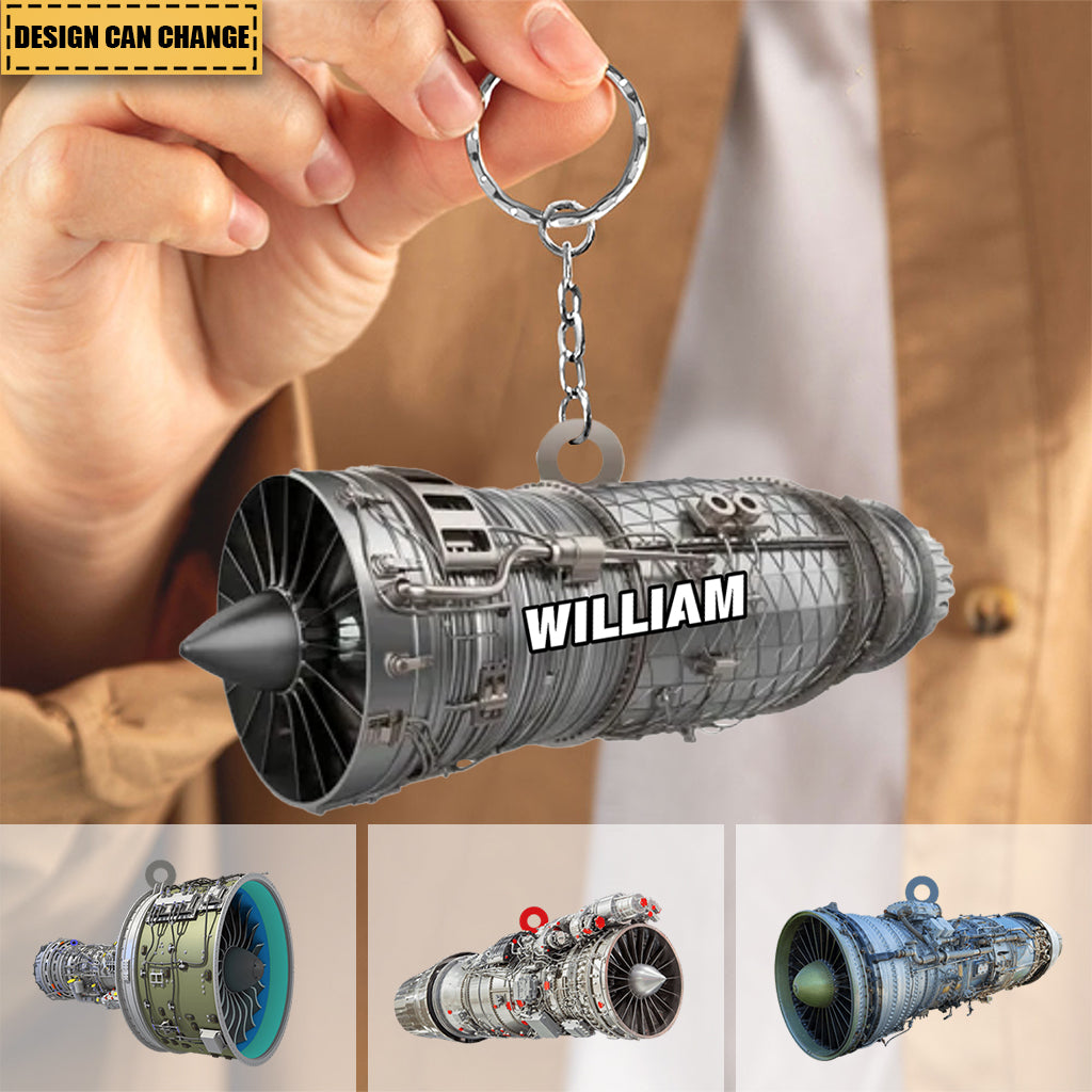Enginetype Keychain Ideas Personalized Turbofan Aircraft Engine Keychain - laihair
