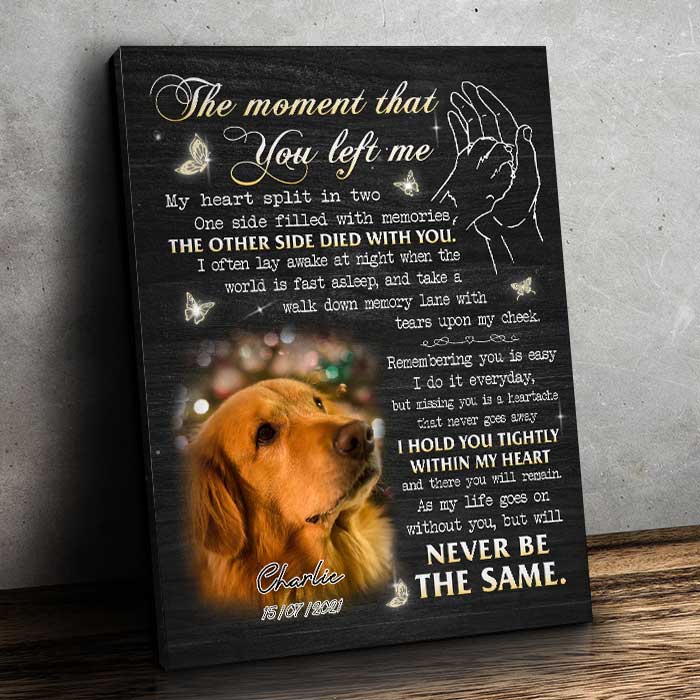 The Moment That You Left Me - My Heart Split In Two - Personalized Vertical Canvas Poster