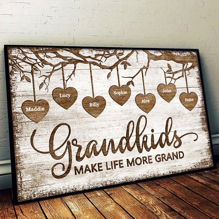 Grandkids Make Life Grand - Personalized Horizontal Poster