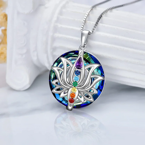 Move on Colorful Crystal Lotus Necklace