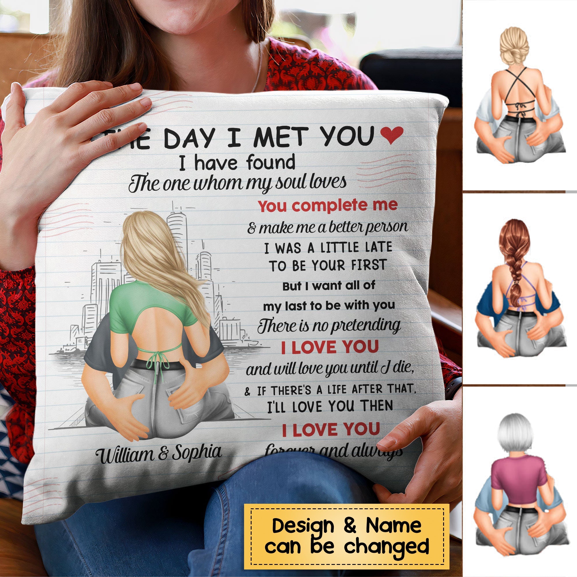 The Day I Met You - Personalized Couple Pillow