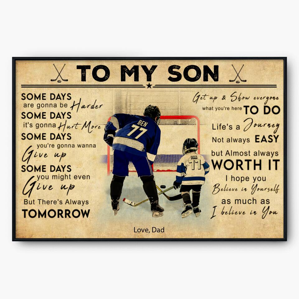 Custom Personalized Ice Hockey Poster, Canvas, Hockey Gifts, Gifts For Hockey Player, Sport Gifts For Son With Custom Name, Number, Appearance & Landscape