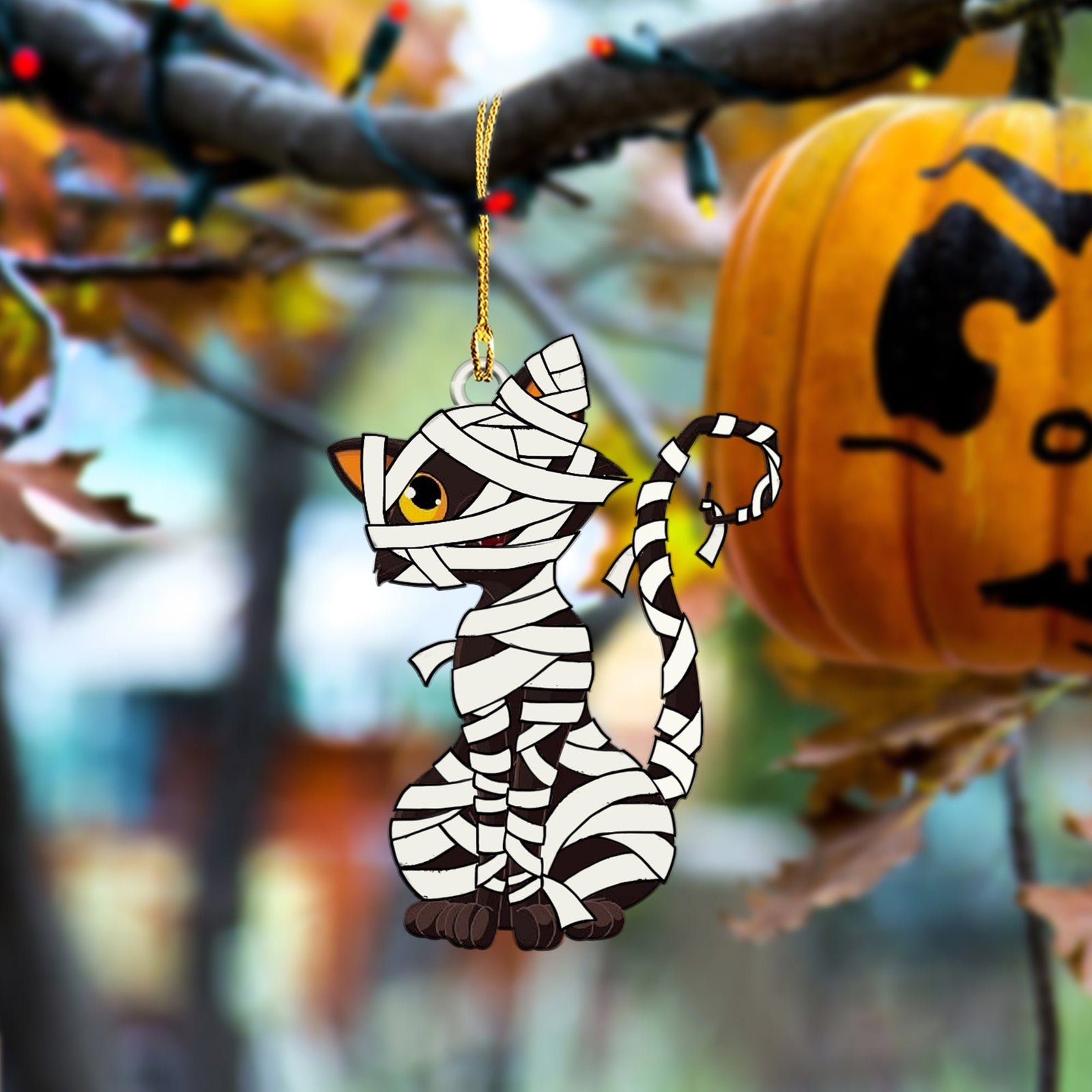 Cat cute and scare cat mom ornament