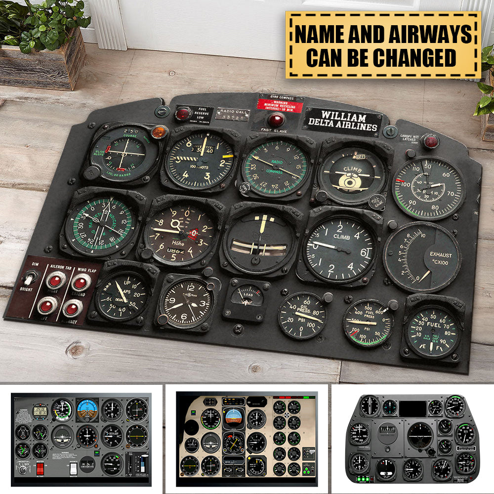 Personalized Cockpits Of Aircraft And Helicopter Doormat, Gift For Aircraft Lovers