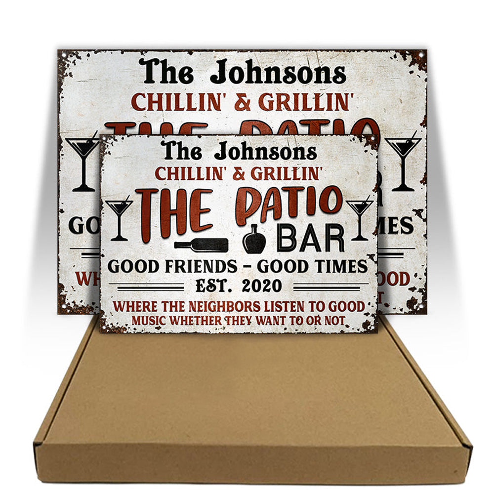 Personalized Deck Grilling Red Listen To The Good Music Custom Classic Metal Signs
