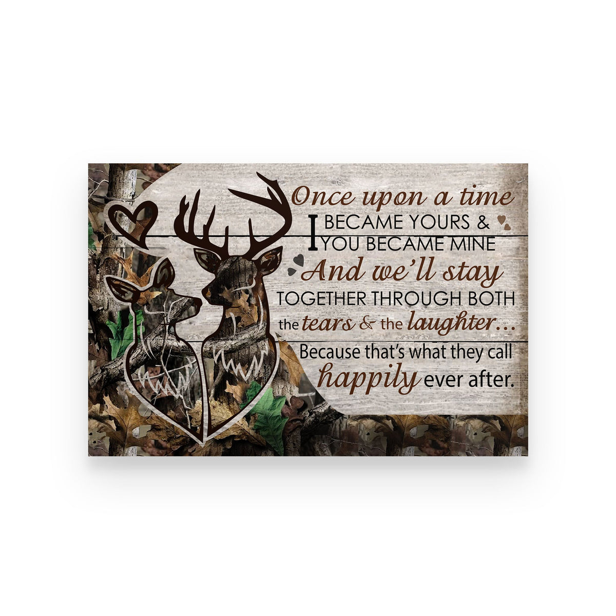 Personalized Deer Couple Camo Once Upon A Time Poster