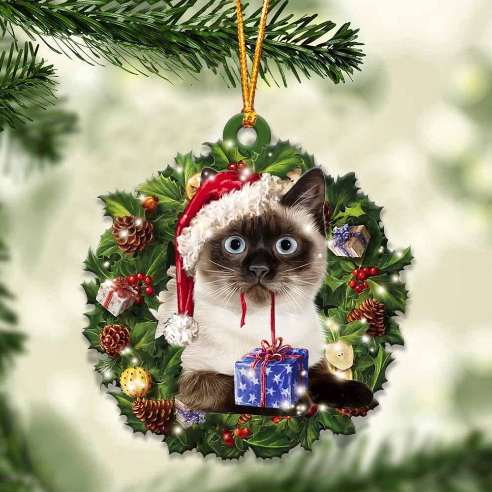 Siamese cat and Christmas gift for her gift for him gift for Siamese cat lover ornament
