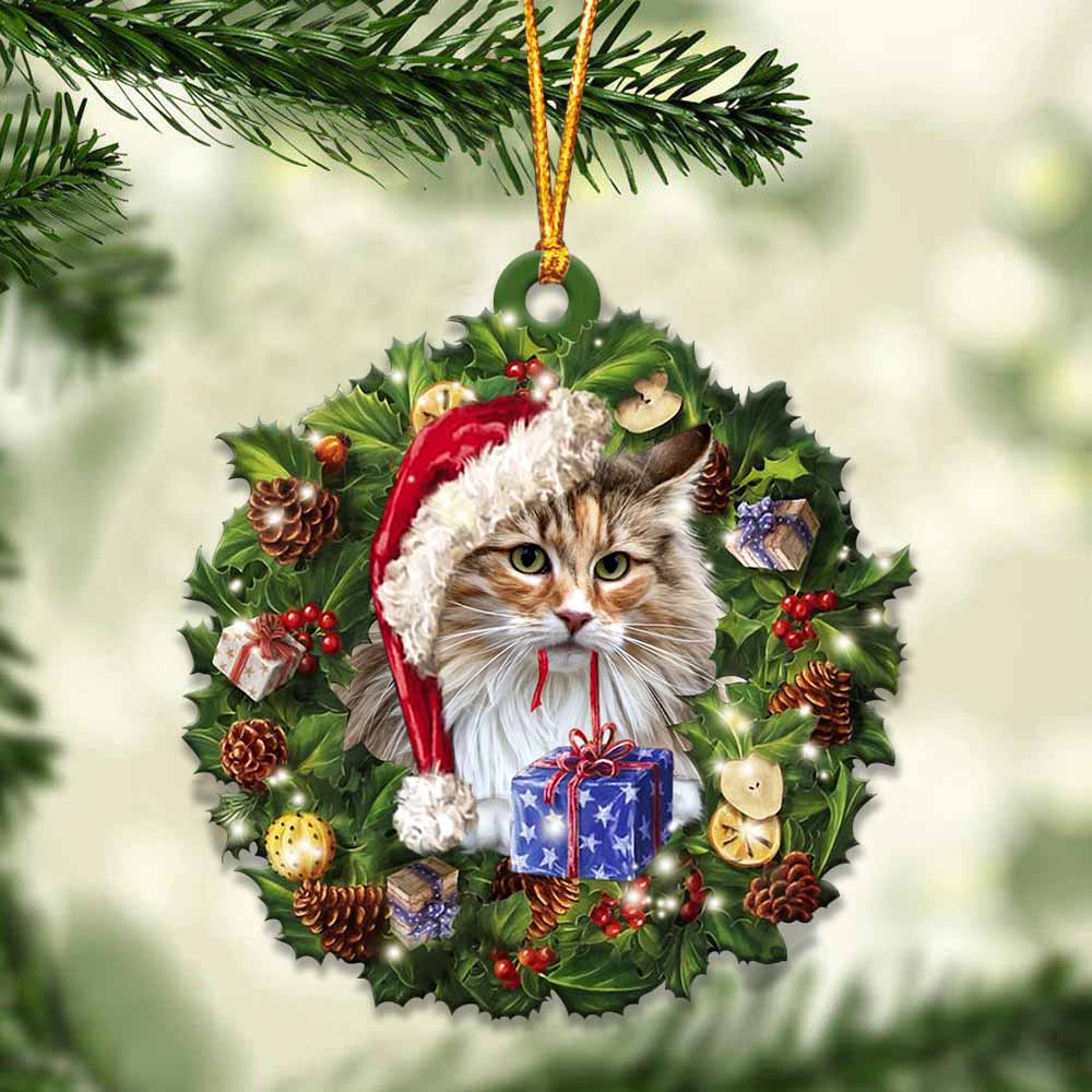 Norwegian Forest cat and Christmas gift for her gift for him gift for Norwegian Forest cat lover ornament
